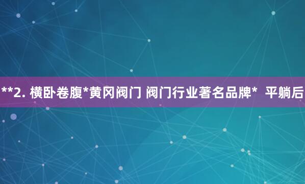 **2. 横卧卷腹*黄冈阀门 阀门行业著名品牌*  平躺后